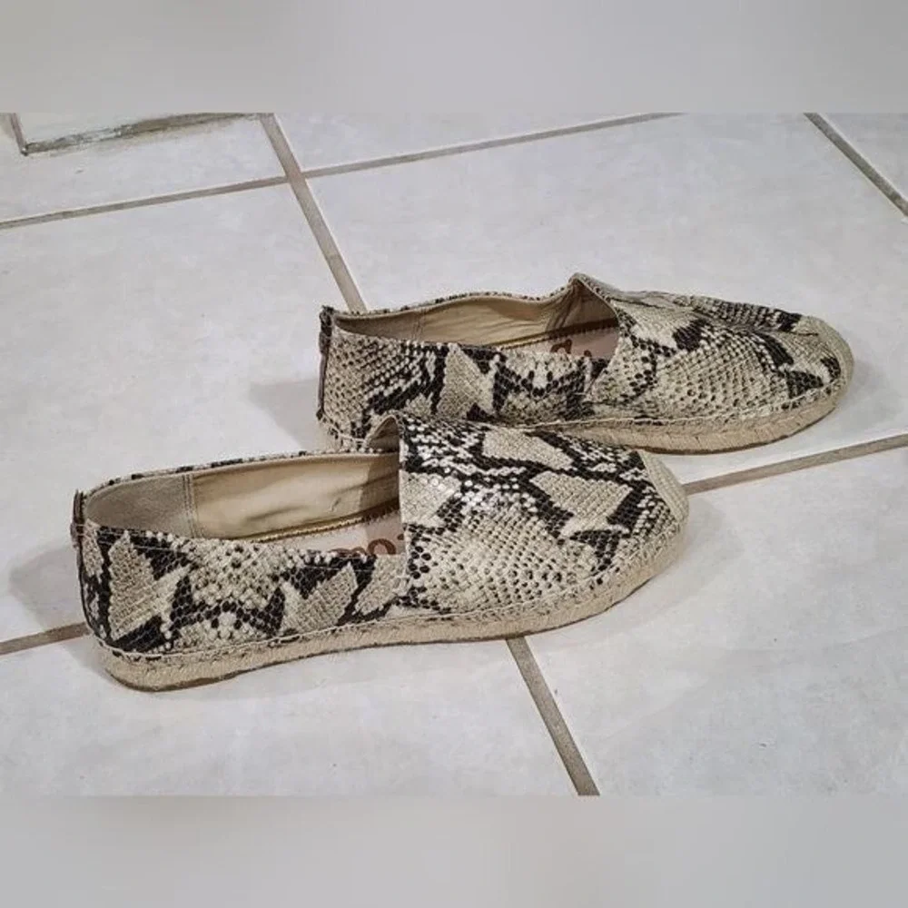 Sam Edelman‎ Espadrille Flats Snakeskin Print Slip On Casual Shoes Size 9